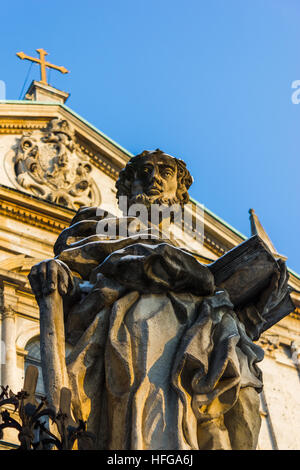 Stone statues of the 12 Apostles/disciples in Krakow. Stock Photo