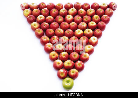 Apples forming a triangle Stock Photo