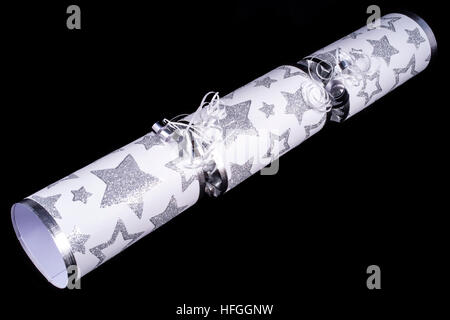 A studio shot of a Christmas Cracker or otherwise known as a Bon Bon. Stock Photo