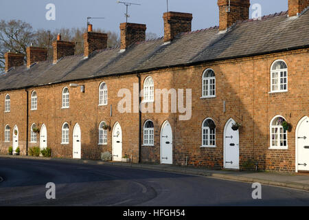 Terraced houses in Overton, Wales Stock Photo