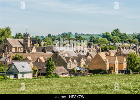 Village Centre of Chipping Campden a small market town within the Cotswold district of Gloucestershire, England. Stock Photo