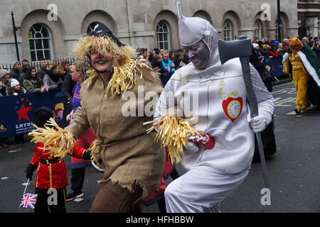 London, UK. 01st Jan, 2017. The Annual London New Year Parade with hundreds of American bands and cheerleaders on 1st January 2017 through Whitehall, London, UK. Photo by See Li/Picture Capital Credit: See Li/Alamy Live News Stock Photo