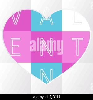 Modern vector valentine's day design background with squares Stock Vector