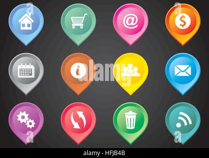 Map pointers Stock Vector