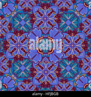 Retro seamless abstract floral pattern. Colorful wallpaper background Stock Vector