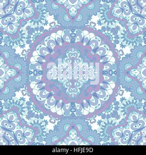 Seamless tiled pattern Royal luxury classical damask vector design. Pastel blue lilac background. Vector stock illustration. Stock Vector