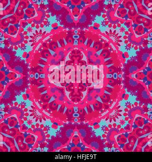 Colorful lace pattern with ornate elements. Pink blue abstract background. Vector stock illustration. Stock Vector