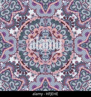 Luxury colorful floral seamless pattern background. Ornamental round lace pattern, circle red gray black background Stock Vector
