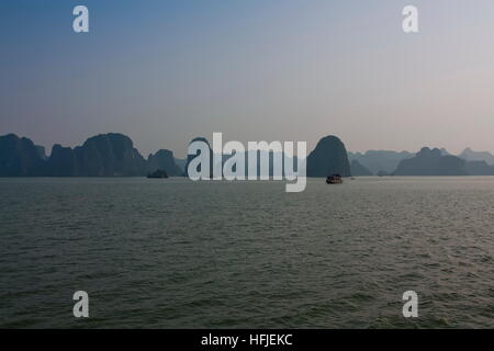 A Day on a Junk In Ha Long Bay Stock Photo