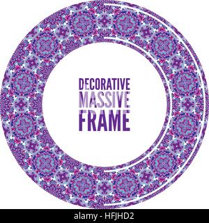 Decorative ornate round frame in Victorian style. Ornamental round border for wedding invitations and greeting cards.Vector illustration Stock Vector