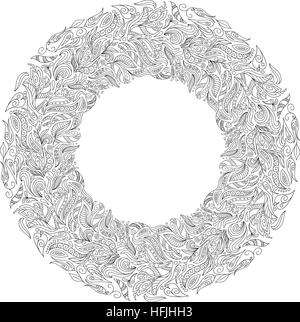 Bridal wreath of forest poppies flowers wild berries, wreath for bride. Vector Hand drawn artwork. Love concept for wedding invitations, cards tickets branding logo label. Coloring book page for adult Stock Vector