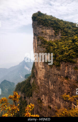 A viewing platform on the summit of Tianmen shan in zhangjiajie city in Hunan province. Stock Photo