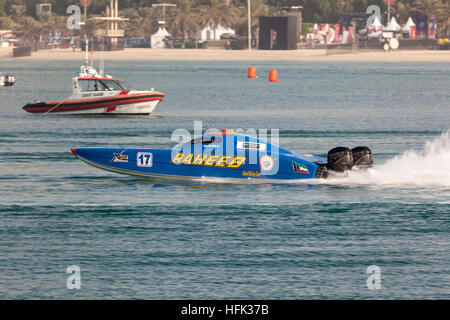 Kuwait Racing Team boat at the Powerboat Championship 2016 in Abu Dhabi Stock Photo