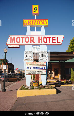 Retro older hotel / motel on Route 66 in Williams, Arizona Stock Photo