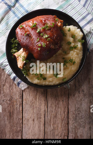 Roasted pork knuckle with mashed potato and braised sauerkraut Stock ...