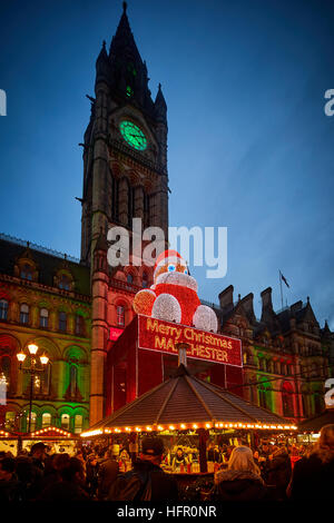 Manchester German European Christmas Markets   Christmas winter festive festival Christian holidays happy occasion December gifts presents buying seas Stock Photo