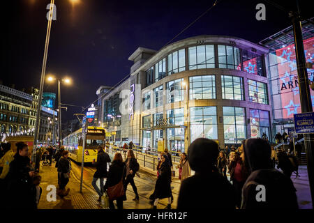 Manchester Andale with metrolink tram and The Printworks in the backgorund Stock Photo