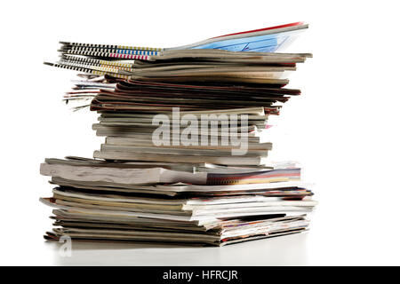 Stack of magazines Stock Photo