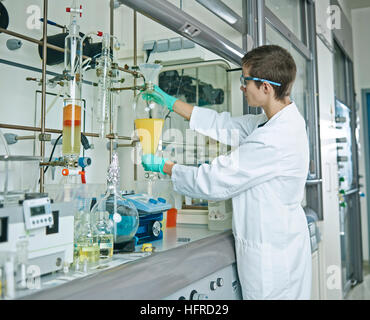 Laboratory chemist in a laboratory, Tyrol, Austria Stock Photo