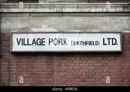 Village Pork, Smithfield Meat Market, London, UK Stock Photo