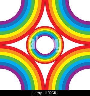Rainbow color geometric circle seamless pattern vector graphic design Stock Vector