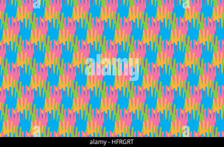 Five color hands up seamless pattern for background. Vote and election background. Stock Vector