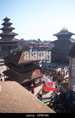 Nepal Kathmandu Asia crowd market square tourism Stock Photo