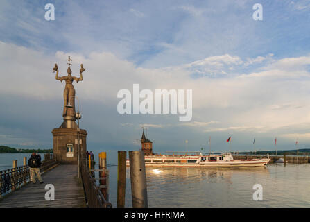 Konstanz, Constance: Port with statue of Imperia, Bodensee, Lake Constance, Baden-Württemberg, Germany Stock Photo