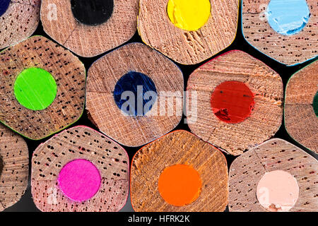 Color Pencils. Colored Pencils Background. Crayons Close Up. Stock Photo