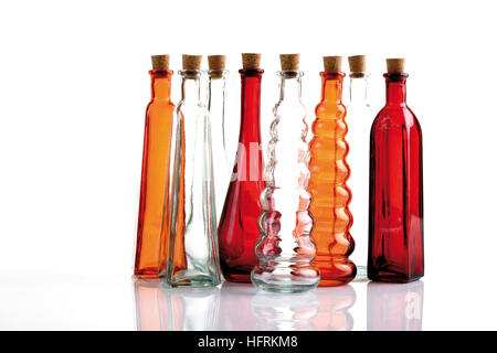 Colourful glass bottles Stock Photo