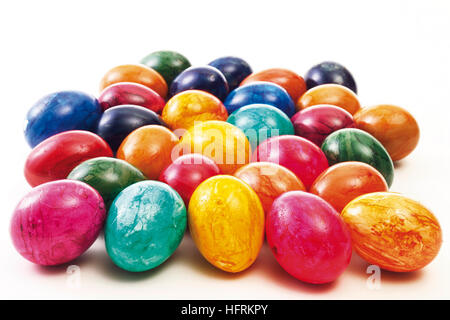 Painted Easter eggs, various colours Stock Photo