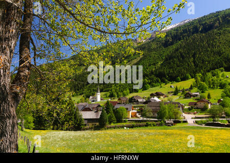 Muhr (Lungau): View of village Muhr in the Murtal, Lungau, Salzburg, Austria Stock Photo