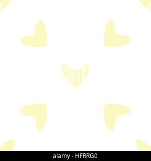 Seamless pattern with light yellow hearts Stock Vector