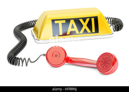 Taxi service concept. 3D rendering isolated on white background Stock Photo