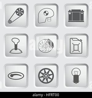 Car part and service icons set 2. Vector illustration. Stock Vector