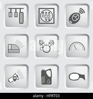 Car part and service icons set 6. Vector illustration. Stock Vector