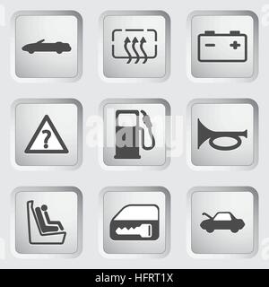 Icons for the control panel of the car 2. Vector illustration. Stock Vector