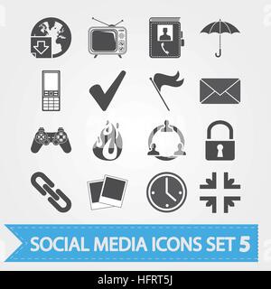Social media related vector icons for your design or application. Stock Vector
