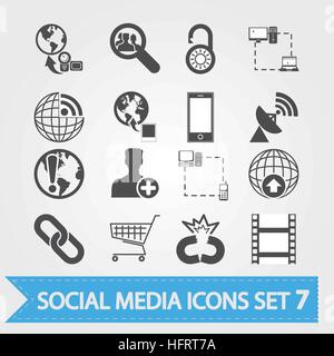 Social media related vector icons for your design or application. Stock Vector