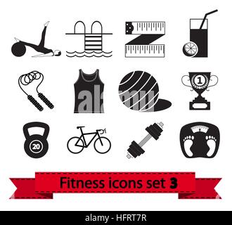 Professiona fitnessl icons for your website. Vector illustration. Stock Vector