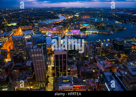 Aerial view of Darling harbour, Sydney, Australia. Stock Photo