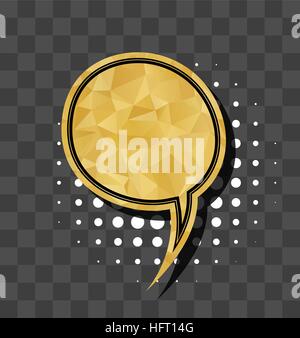 Gold sparkle comic text bubble Stock Vector