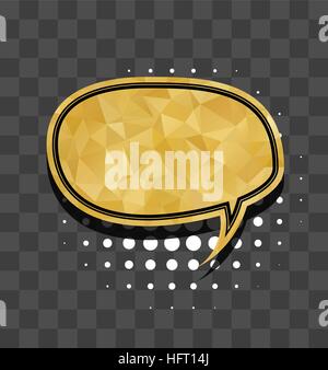 Gold round sparkle comic text bubble Stock Vector