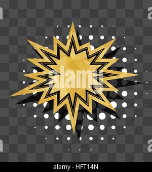 Gold sparkle star comic text bubble Stock Vector