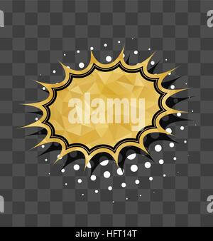 Gold sparkle comic star text bubble Stock Vector