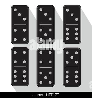 Domino black three and five icon illustration of six pieces. FOR USE design, decoration, printing, smart phone, website, etc. Stock Vector