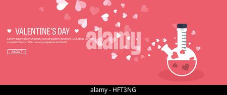 Vector illustration. Flat background with potion. Love, hearts. Valentines day. Be my valentine. 14 february. Stock Vector