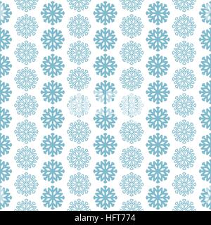 Seamless pattern with blue snowflakes on white background Stock Vector