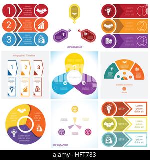 Collections Infographics Elements. Template for Three positions. Stock Vector