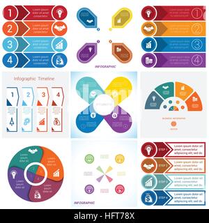 Collections Infographics Elements. Template for Four positions. Stock Vector